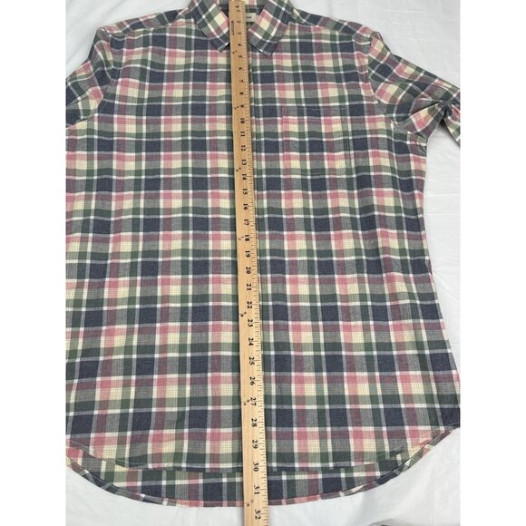 Taylor Stitch Plaid Organic Cotton Shirt Mens 42 Large Blue Rose Green Button Up - Picture 10 of 14